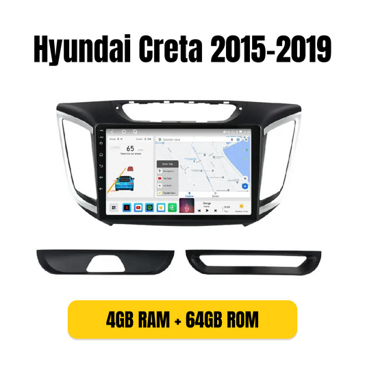 Combo RADIO + BISEL - Hyundai Creta 2015-2019 - 4GB RAM + 64GB ROM - Pantalla QLED