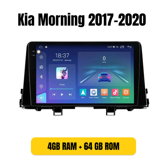 Combo RADIO + BISEL - Kia Morning 2017-2020 - 4GB RAM + 64GB ROM - Pantalla QLED