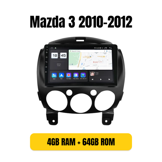 Combo RADIO + BISEL - Mazda 2 2007-2014 - 4GB RAM + 64GB ROM - Pantalla QLED