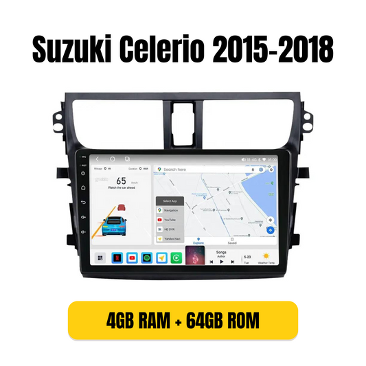 Combo RADIO + BISEL - Suzuki Celerio 2015-2018 - 4GB RAM + 64GB ROM - Pantalla QLED