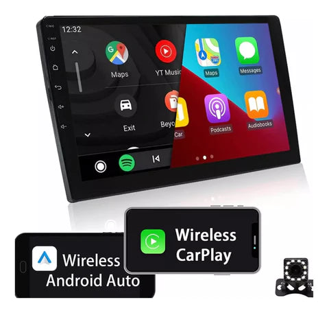 Radio pantalla 9" QLED Android auto y Apple Carplay + CÁMARA DE REVERSA + ultraprocesador 4gb + 64gb