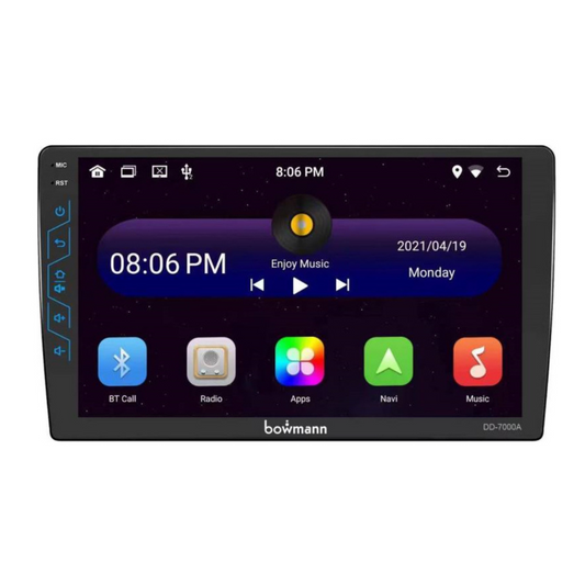 Radio 9" Android Auto Apple Carplay marca Bowmann DD7000A WIFI GPS YOUTUBE